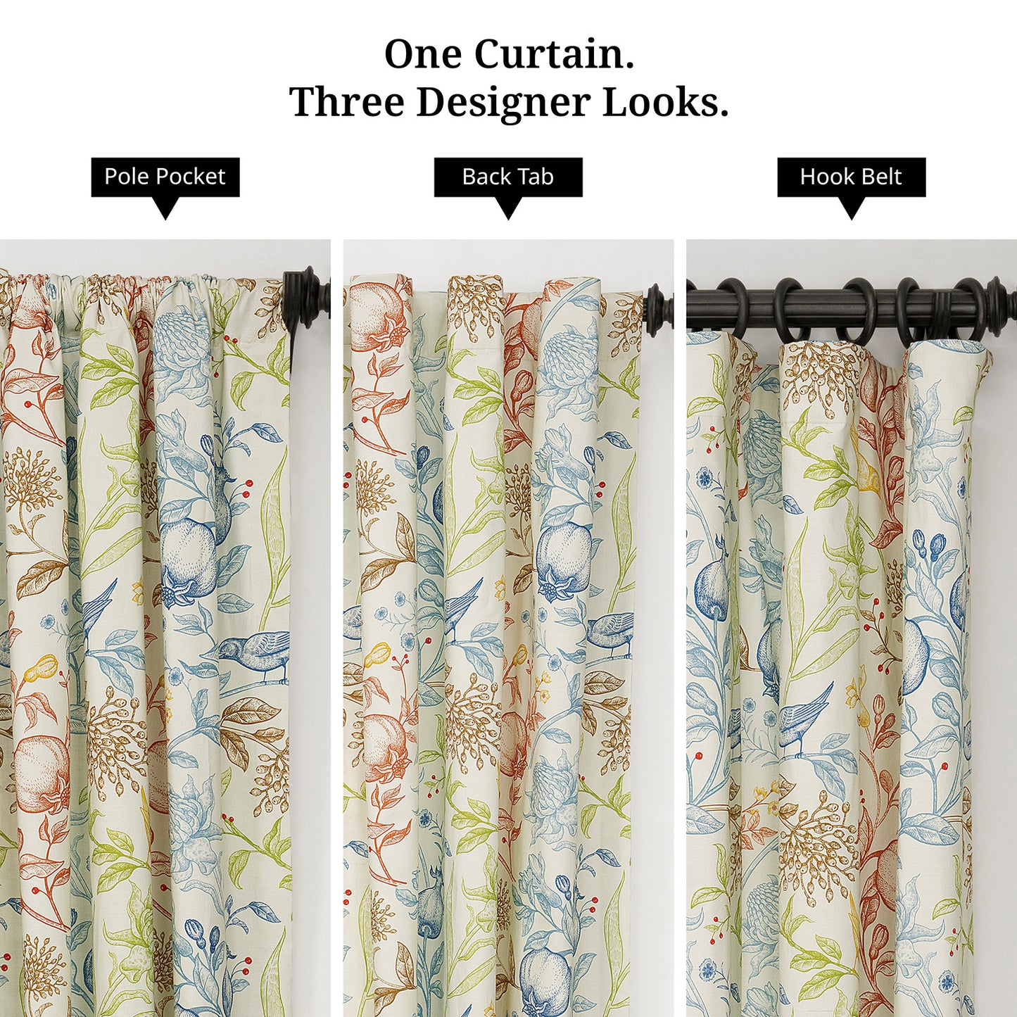 Fruit Manor Multi Color Paisley Dune Cotton Textured Printed Custom Curtain