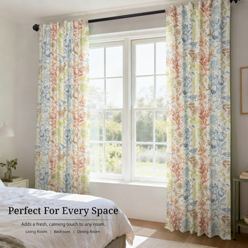 Fruit Manor Multi Color Paisley Dune Cotton Textured Printed Custom Curtain