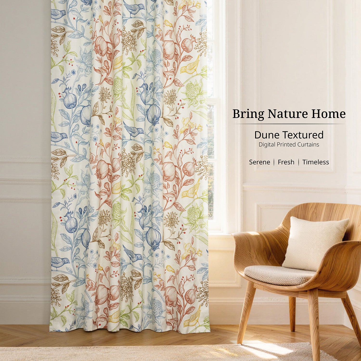 Fruit Manor Multi Color Paisley Dune Cotton Textured Printed Custom Curtain