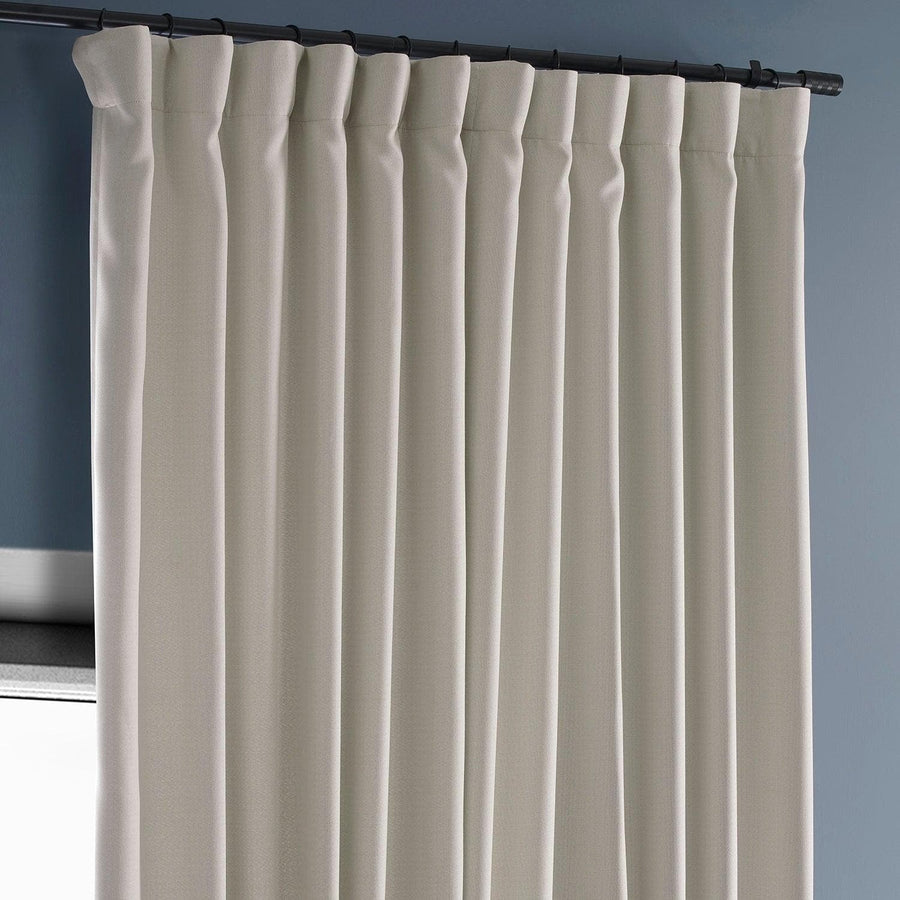 Birch Extra Wide Textured Faux Linen Room Darkening Curtain - HalfPriceDrapes.com