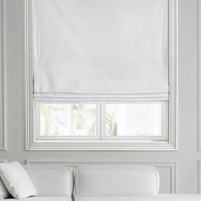 White Heritage Plush Velvet Roman Shade
