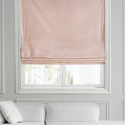 Light Pink Heritage Plush Velvet Roman Shade