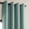 Sea Thistle Grommet Textured Faux Linen Room Darkening Curtain - HalfPriceDrapes.com
