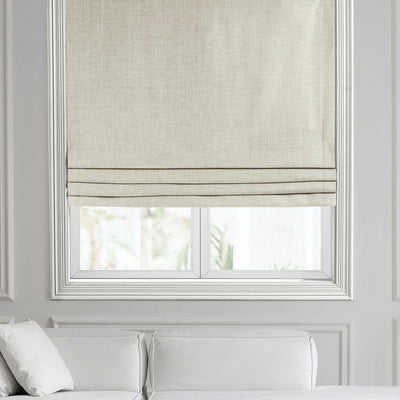 Warm White Performance Linen Roman Shade