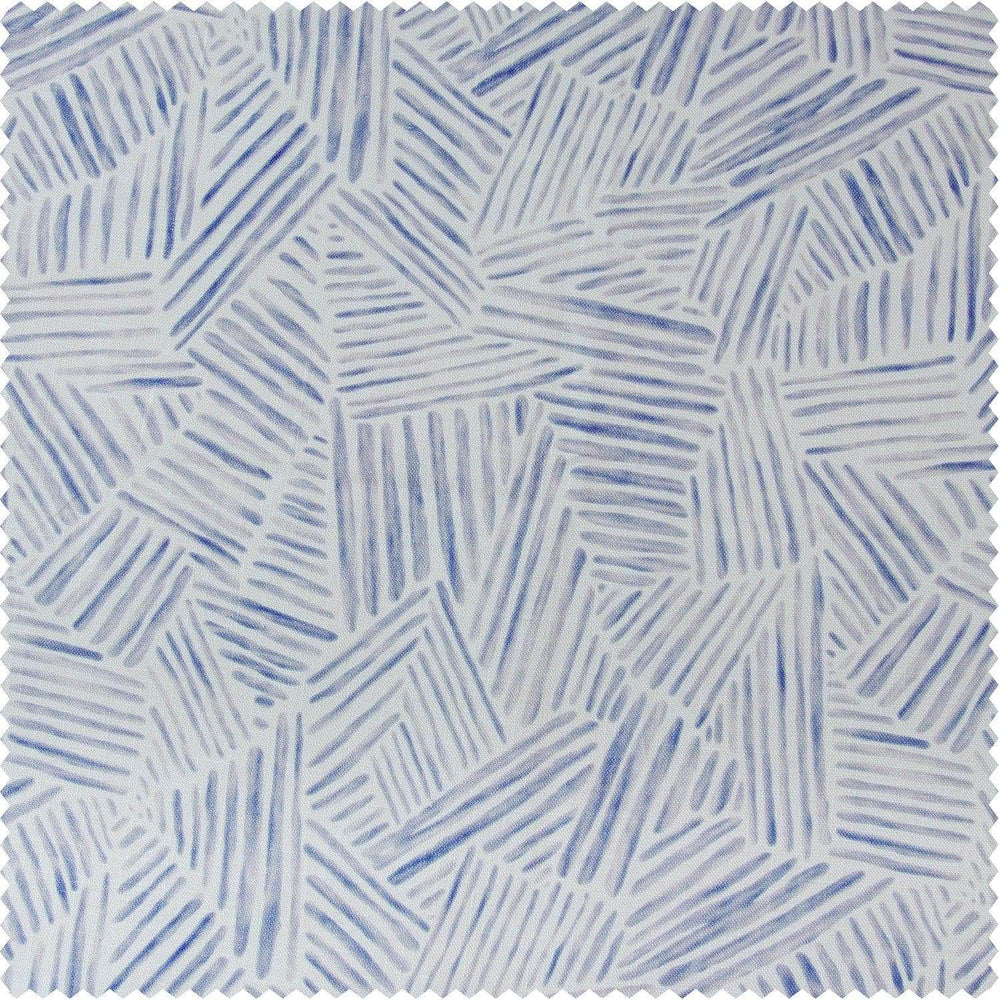 Strokes Light Blue Textured Printed Cotton Room Darkening Swatch - HalfPriceDrapes.com