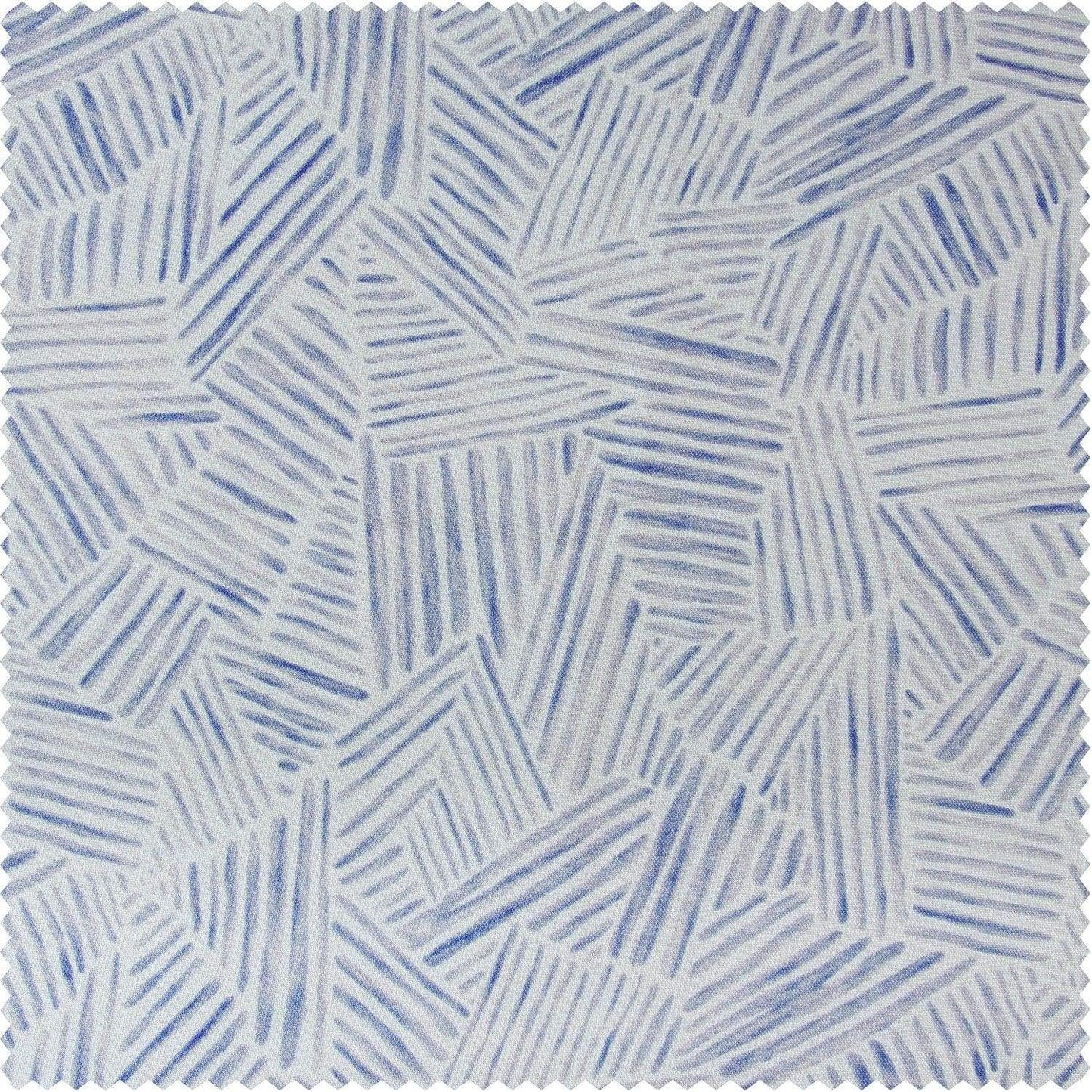 Strokes Light Blue Textured Printed Cotton Room Darkening Swatch - HalfPriceDrapes.com