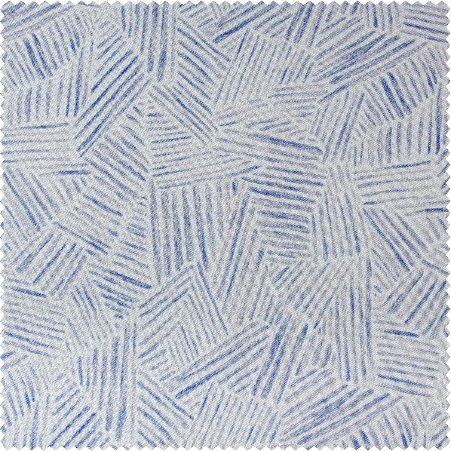 Strokes Light Blue Textured Printed Cotton Room Darkening Swatch - HalfPriceDrapes.com