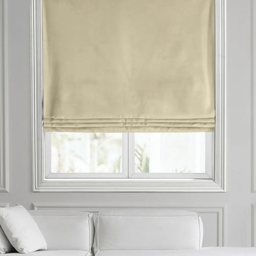 Light Beige Heritage Plush Velvet Roman Shade