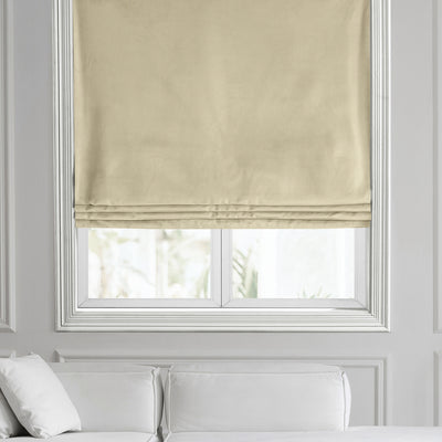 Light Beige Heritage Plush Velvet Roman Shade