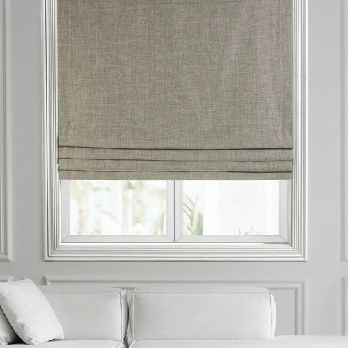 Dark Greige Performance Linen Roman Shade