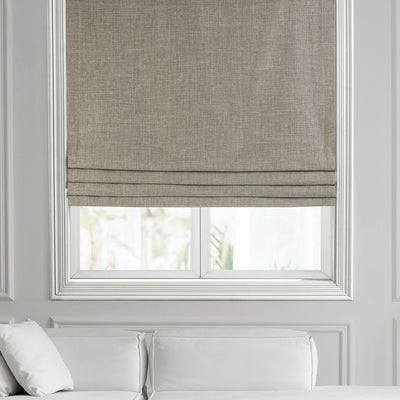Dark Greige Performance Linen Roman Shade