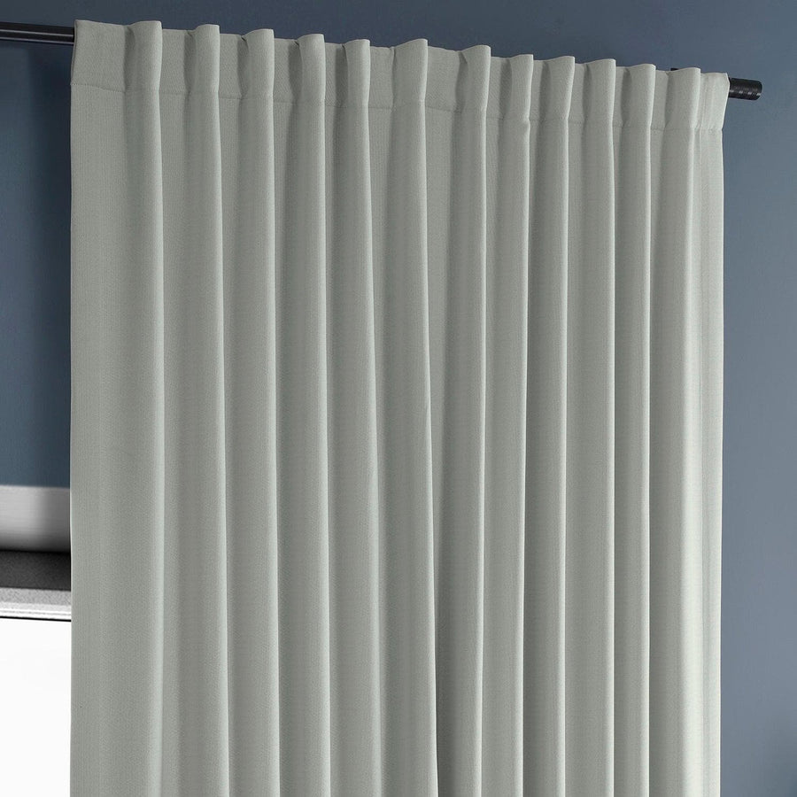 Oyster Extra Wide Textured Faux Linen Room Darkening Curtain - HalfPriceDrapes.com