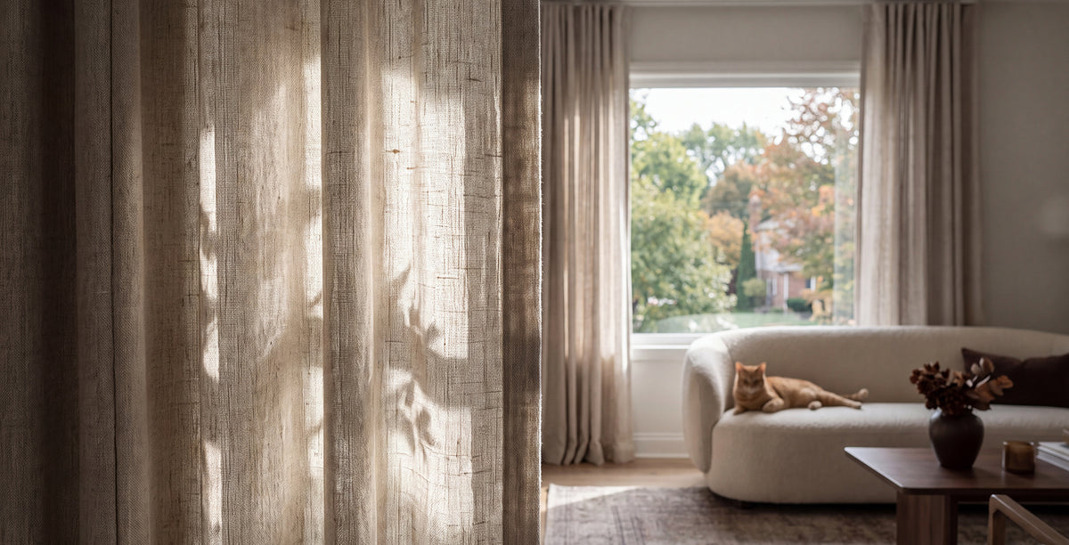 FEATURED COLLECTION
  

  
    
    ◆
    
  

  
    TEXTURED FAUX LINEN
  

  
    The look of linen. The ease you'll love.
  


  


    

    

      

        
        

        
        

      

      
        Beautifully
        Textured
      

    


    

    

      

        
        

        
        

      

      
        Soft, Natural
        Drape
      

    


    

    

      

        
        

        
        

        
        

      

      
        Easy Care,
        Everyday