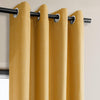 Dandelion Gold Grommet Textured Faux Linen Room Darkening Curtain - HalfPriceDrapes.com