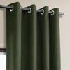 Tuscany Green Grommet Textured Faux Linen Room Darkening Curtain - HalfPriceDrapes.com