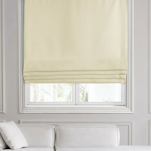 Gravity Ivory Italian Faux Linen Roman Shade
