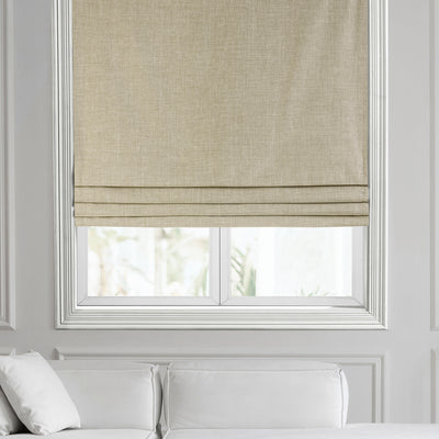 Light Beige Performance Linen Roman Shade