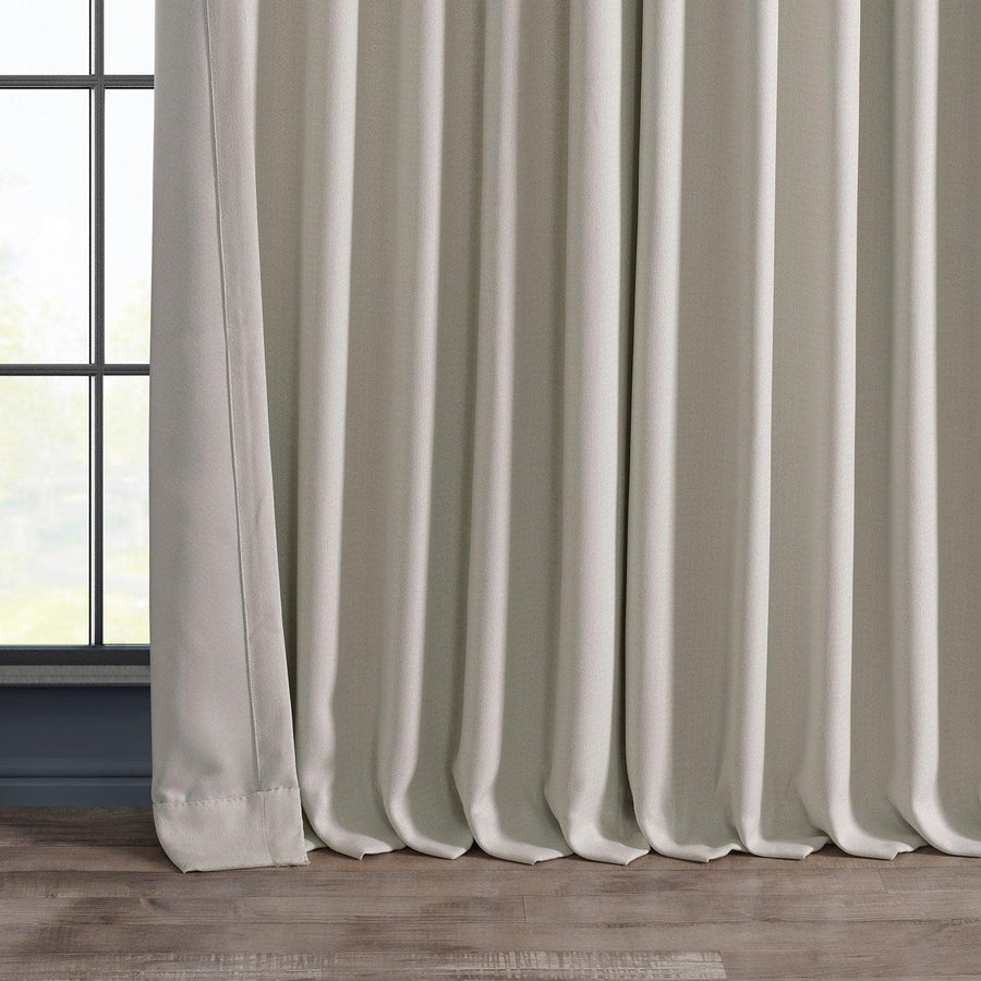 Birch Extra Wide Textured Faux Linen Room Darkening Curtain - HalfPriceDrapes.com