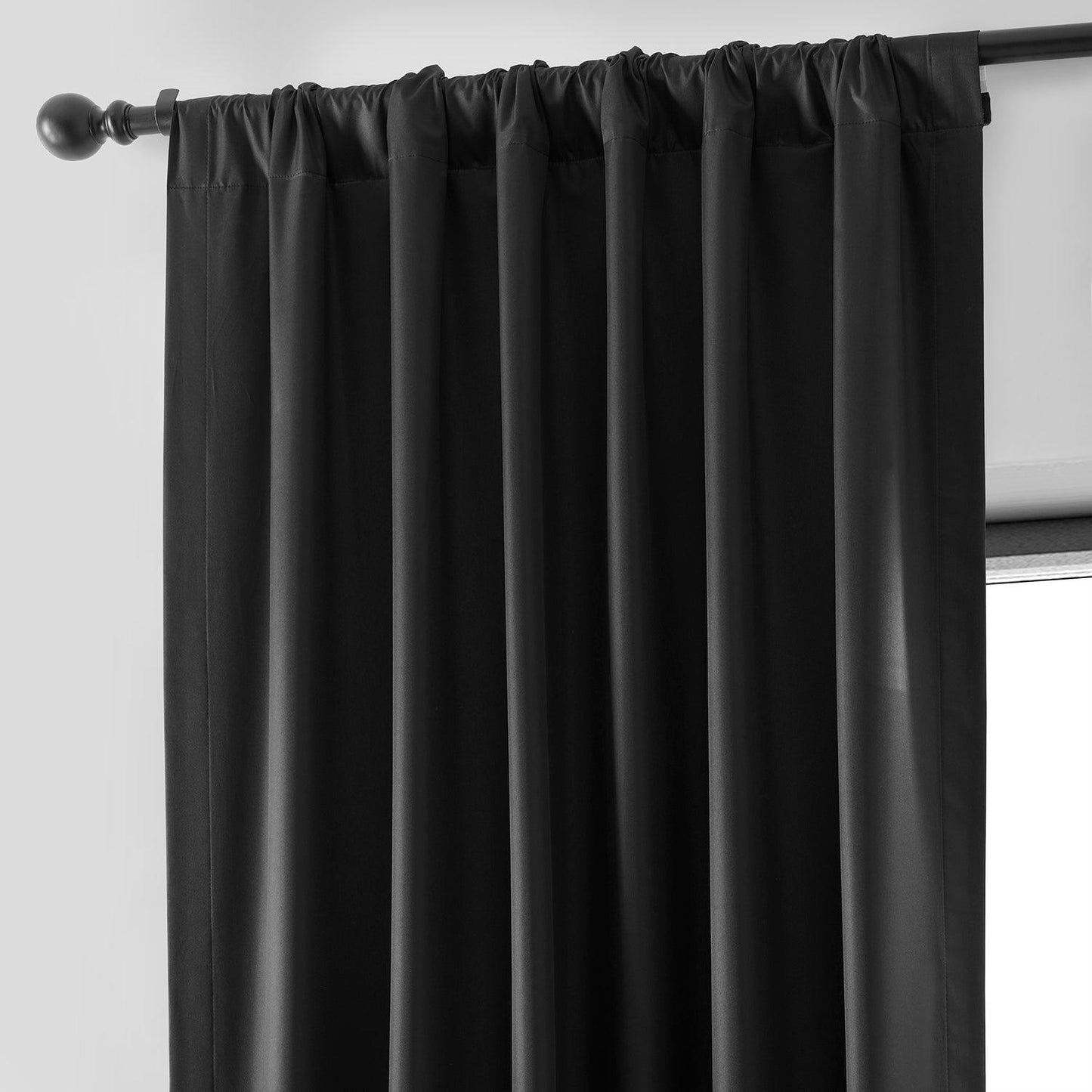 Deep Black Hotel Blackout Curtain - HalfPriceDrapes.com