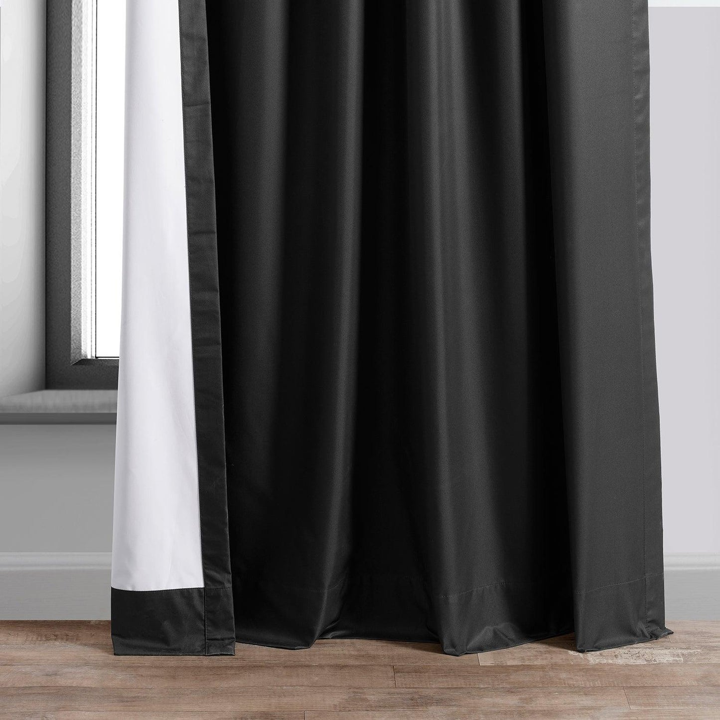 Deep Black Hotel Blackout Curtain - HalfPriceDrapes.com