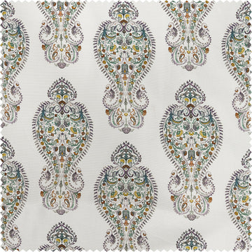 Mughal Medallion Paisley Dune Cotton Textured Printed Swatch