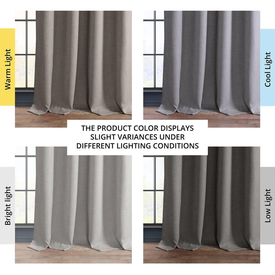 Clay Grommet Textured Faux Linen Room Darkening Curtain - HalfPriceDrapes.com