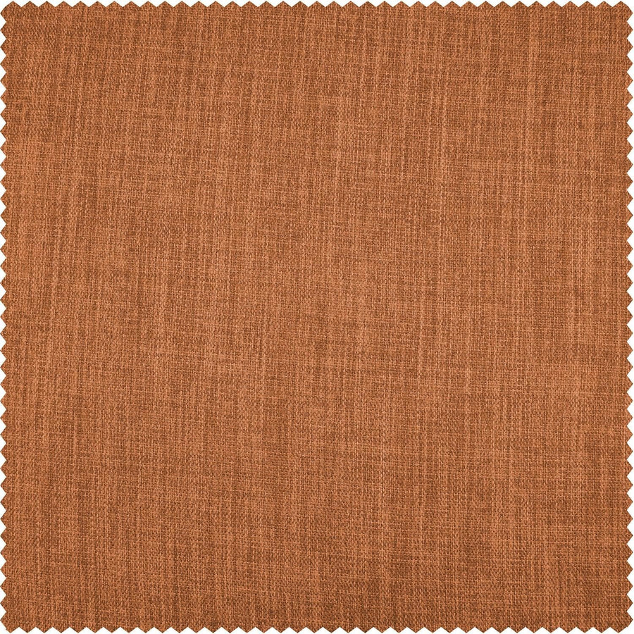 Desert Orange Textured Faux Linen Custom Curtain - HalfPriceDrapes.com
