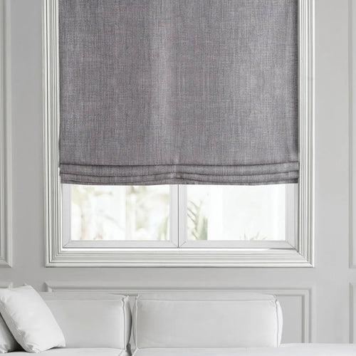 Clay Textured Faux Linen Roman Shade