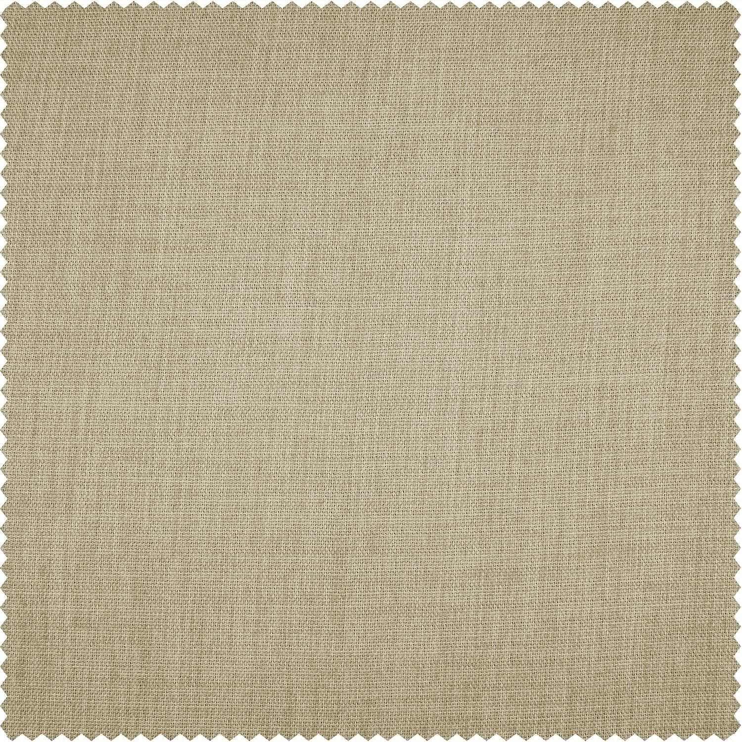 Thatched Tan Textured Faux Linen Custom Curtain