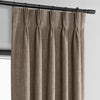 Dutch Cocoa French Pleat Textured Faux Linen Room Darkening Curtain - HalfPriceDrapes.com