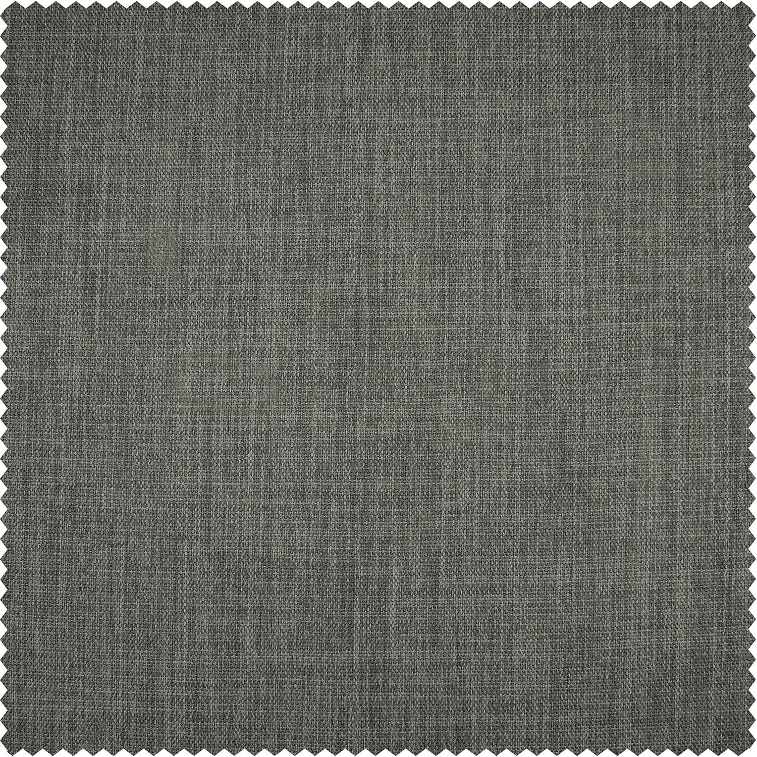 Blazer Grey Extra Wide Textured Faux Linen Room Darkening Curtain