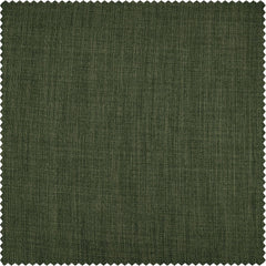 Tuscany Green Textured Faux Linen Room Darkening Curtain