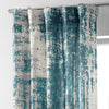Ocean Blue Textured Printed Cotton Room Darkening Curtain - HalfPriceDrapes.com