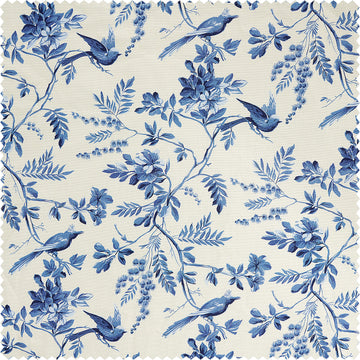 Blue Willow Arbor Floral Dune Cotton Textured Printed Swatch