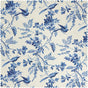 Blue Willow Arbor Floral Dune Cotton Textured Printed Custom Curtain
