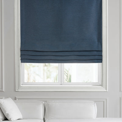 Wild Blue Textured Bellino Roman Shade