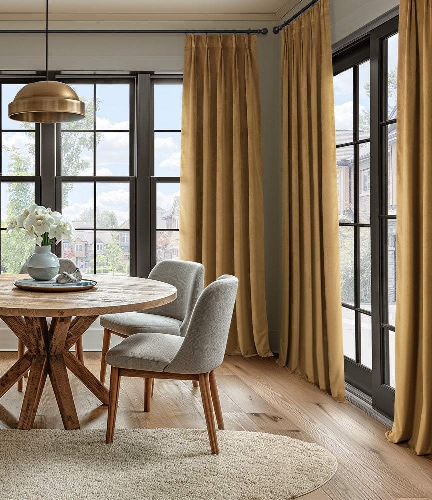Amber Gold Signature Velvet Custom Curtain