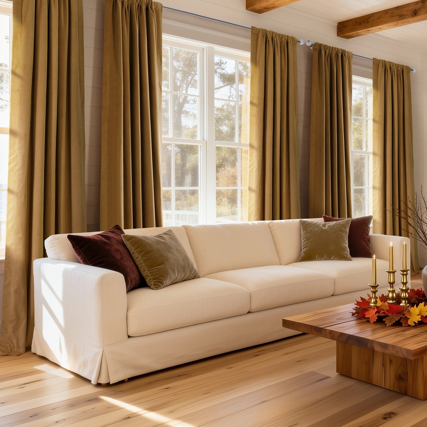 Amber Gold Signature Velvet Custom Curtain