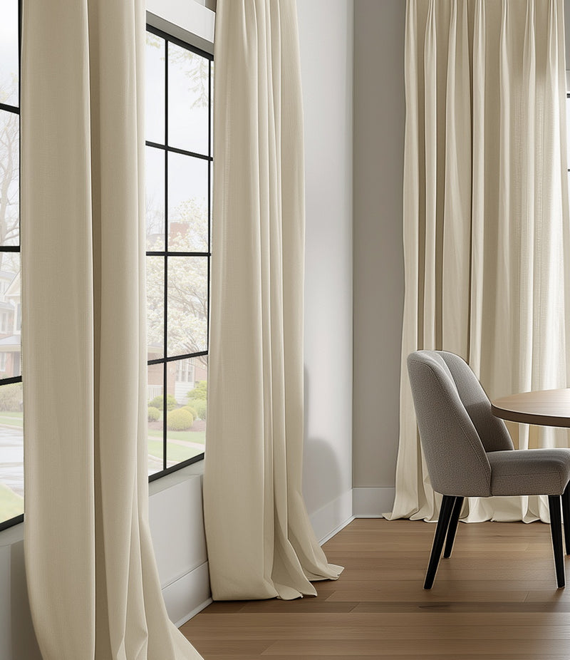 Ancient Ivory French Linen Custom Curtain