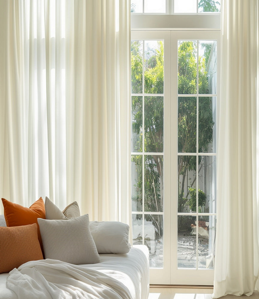 Antique Lace Deluxe French Linen Custom Curtain