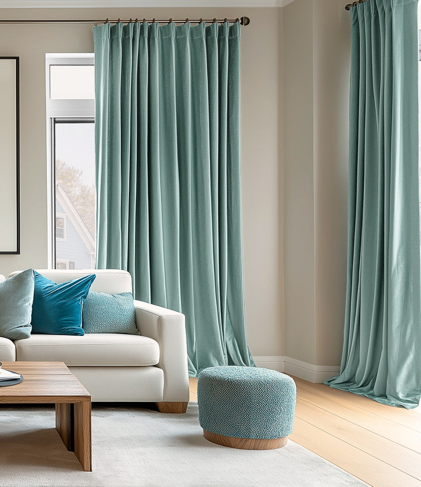 Aqua Mist Signature Velvet Custom Curtain