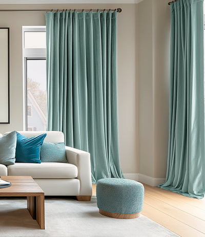 Aqua Mist Signature Velvet Custom Curtain