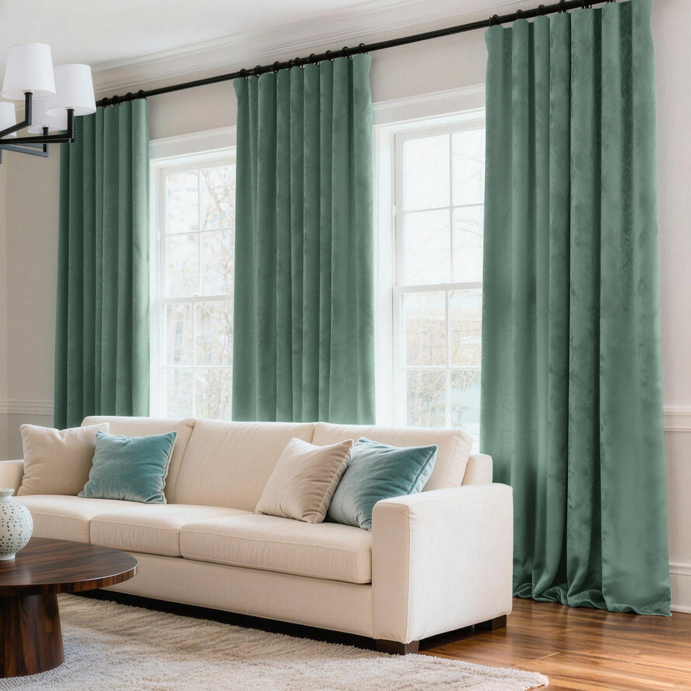Aqua Mist Signature Velvet Custom Curtain
