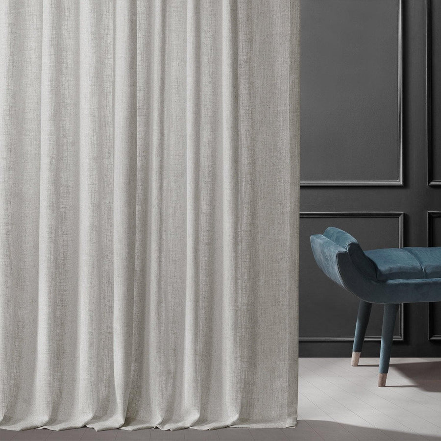 Bliss White Belga Faux Linen Custom Curtain - HalfPriceDrapes.com