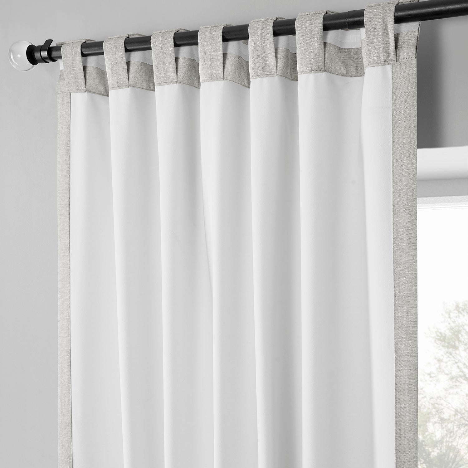 Farmhouse Birch Boho Chic Faux Linen Blackout Curtain Pair (2 Panels)