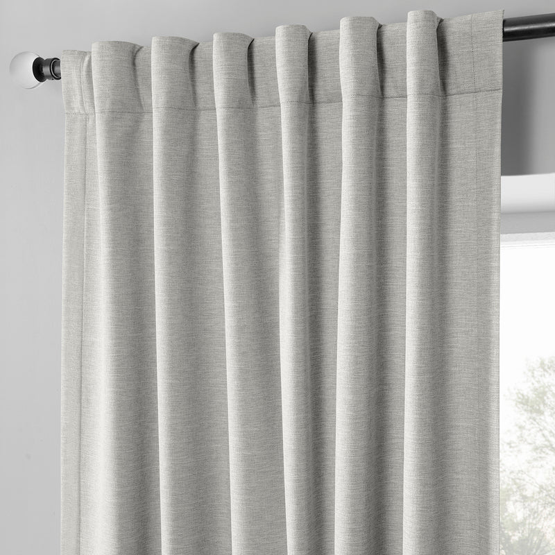 Farmhouse Birch Boho Chic Faux Linen Blackout Curtain Pair (2 Panels)