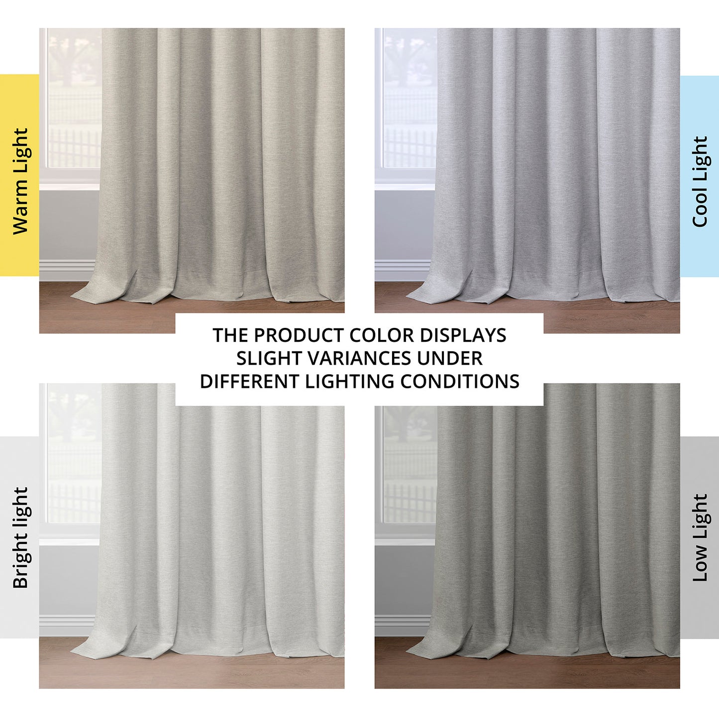 Farmhouse Birch Boho Chic Faux Linen Blackout Curtain Pair (2 Panels)