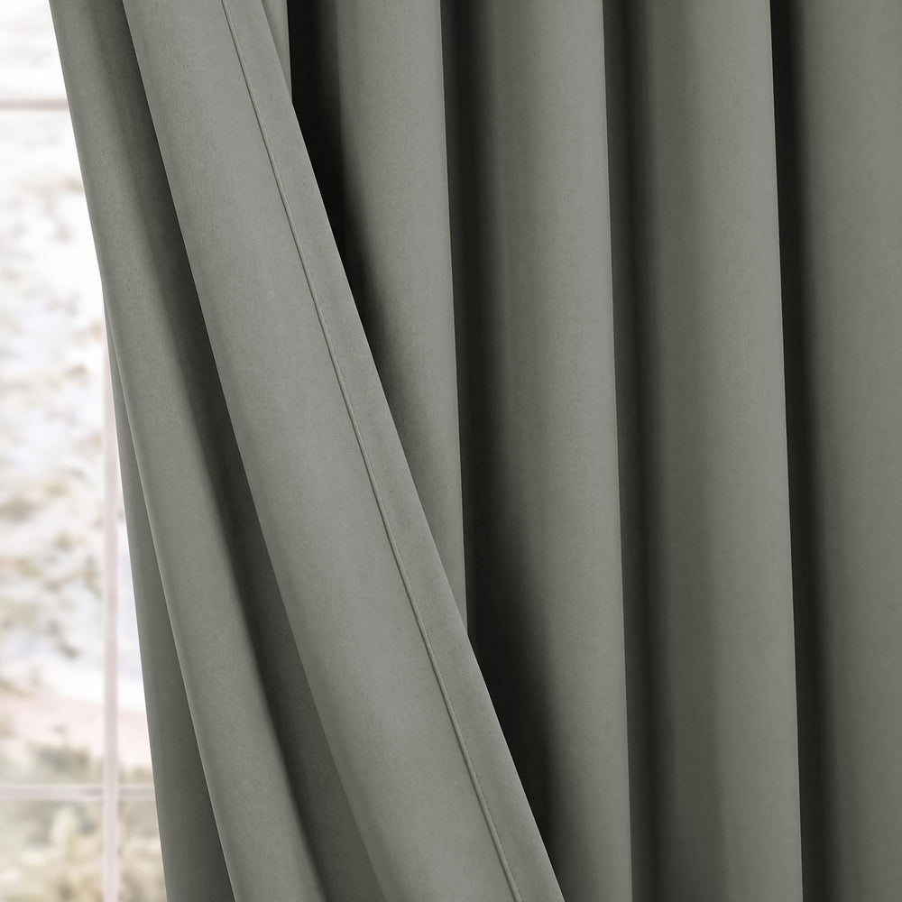 Neutral Grey Grommet Room Darkening Curtain