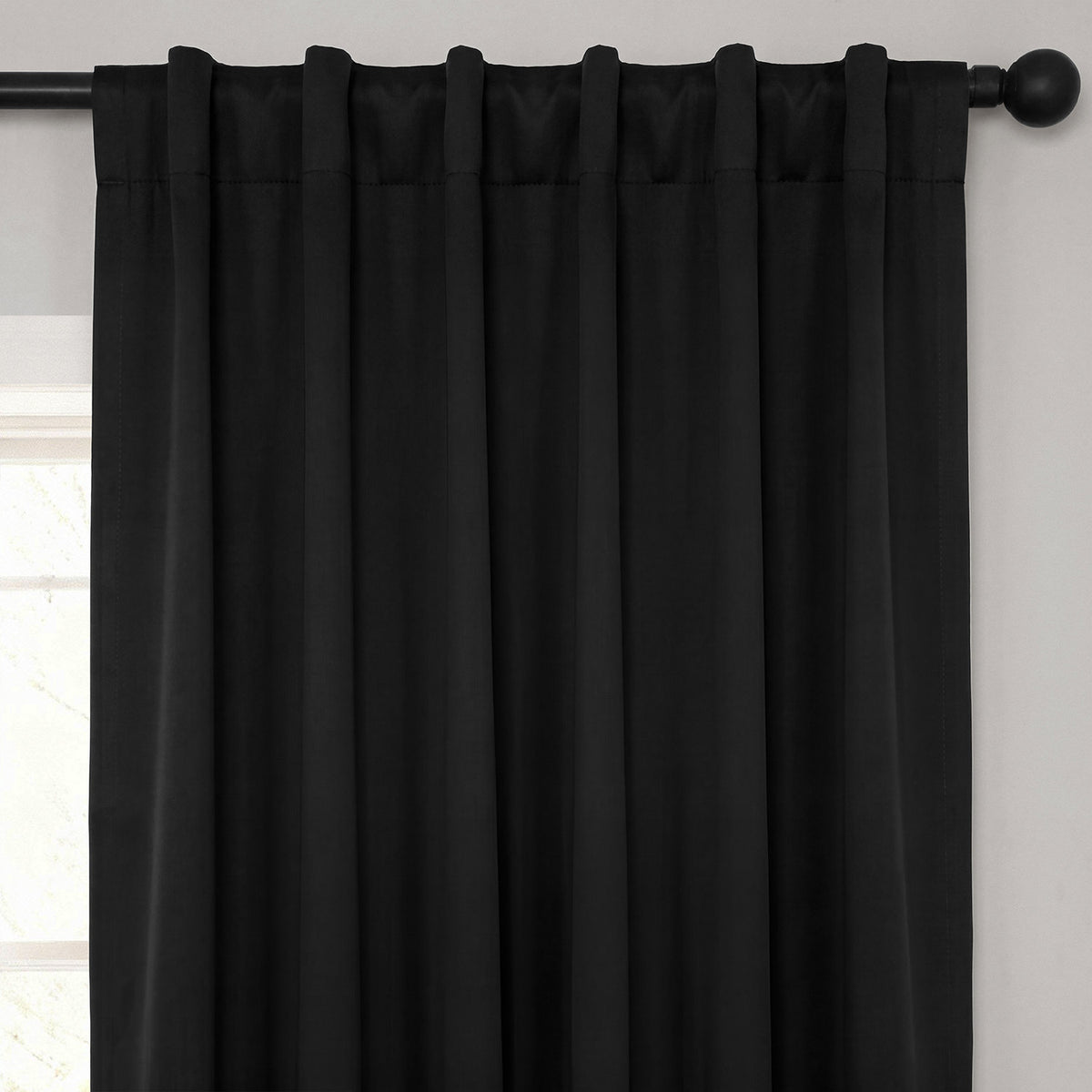 Jet Black Room Darkening Curtain