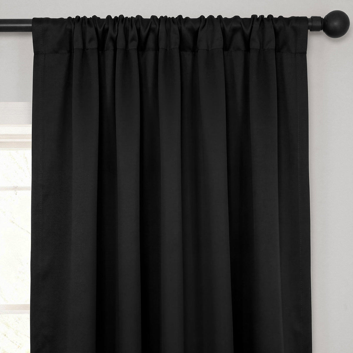 Jet Black Room Darkening Curtain